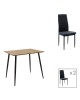Τραπεζαρία Cuba-Parker σετ 3τεμ mdf σε sonoma-μαύρη απόχρωση 70x70x75cm Υλικό: PU - METAL - MDF 200-001154 Τραπεζαρία Cuba-Parker σετ 3τεμ mdf σε sonoma-μαύρη απόχρωση 70x70x75cm Υλικό: PU - METAL - MDF 200-001154