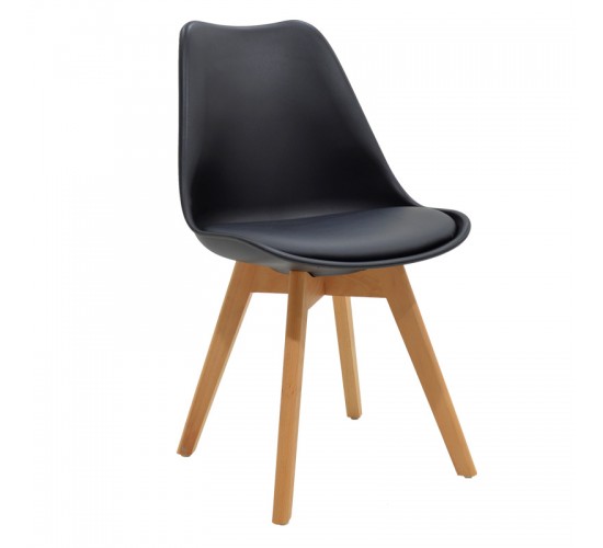 Τραπεζαρία Manka Ι -Gaston σετ 3τεμ σε sonoma-μαύρη απόχρωση 80x80x77εκ Υλικό: PP - METAL - MDF - GLASS 200-001191