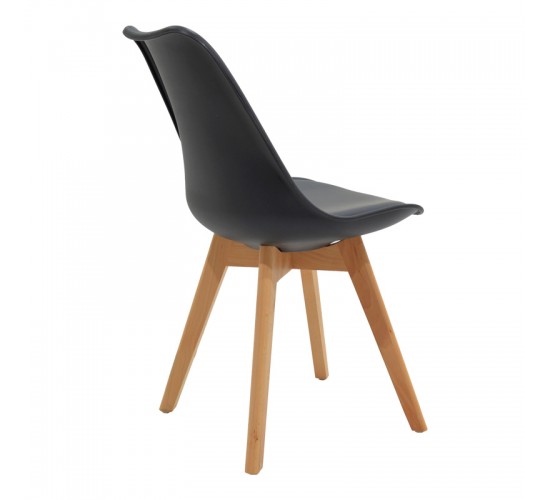 Τραπεζαρία Manka Ι -Gaston σετ 3τεμ σε sonoma-μαύρη απόχρωση 80x80x77εκ Υλικό: PP - METAL - MDF - GLASS 200-001191