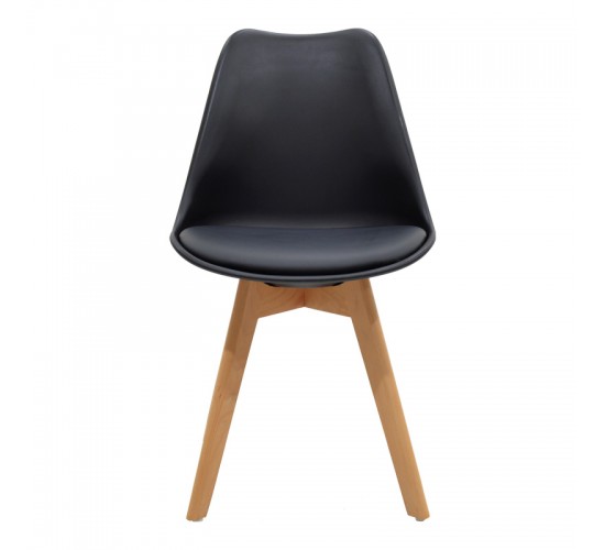 Τραπεζαρία Manka Ι -Gaston σετ 3τεμ σε sonoma truffle-μαύρη απόχρωση 80x80x77εκ Υλικό: PP - METAL - MDF - GLASS 200-001192