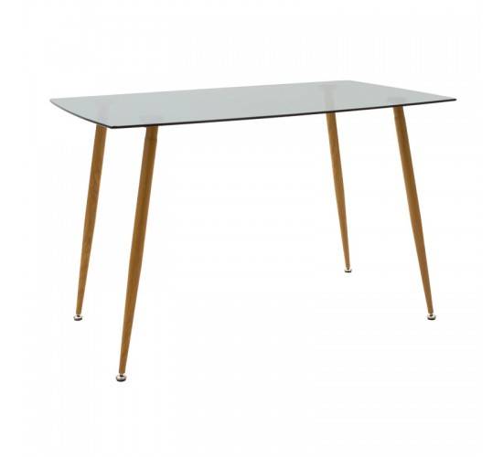 Τραπεζαρία Manka Ι -Gaston σετ 3τεμ σε sonoma truffle-μαύρη απόχρωση 80x80x77εκ Υλικό: PP - METAL - MDF - GLASS 200-001192