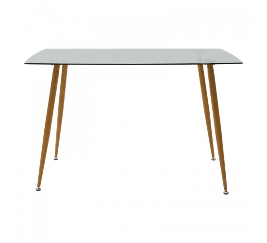 Τραπεζαρία Manka Ι -Gaston σετ 3τεμ σε sonoma truffle-μαύρη απόχρωση 80x80x77εκ Υλικό: PP - METAL - MDF - GLASS 200-001192