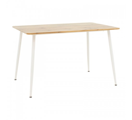 Τραπεζαρία Cuba-Parker σετ 5τεμ sonoma-λευκό 120x80x75εκ Υλικό: PU - METAL - GLASS 200-001209 Τραπεζαρία Cuba-Parker σετ 5τεμ sonoma-λευκό 120x80x75εκ Υλικό: PU - METAL - GLASS 200-001209