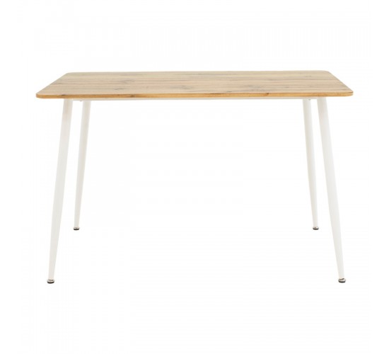Τραπεζαρία Cuba-Parker σετ 5τεμ sonoma-λευκό 120x80x75εκ Υλικό: PU - METAL - GLASS 200-001209 Τραπεζαρία Cuba-Parker σετ 5τεμ sonoma-λευκό 120x80x75εκ Υλικό: PU - METAL - GLASS 200-001209
