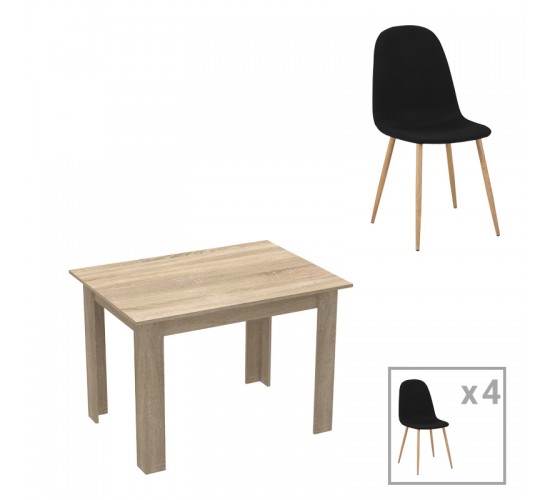 Τραπεζαρία Manka-Bella σετ 5τεμ σε sonoma απόχρωση 110x80x70εκ Υλικό: FABRIC - METAL - MDF 200-001227 Τραπεζαρία Manka-Bella σετ 5τεμ σε sonoma απόχρωση 110x80x70εκ Υλικό: FABRIC - METAL - MDF 200-001227