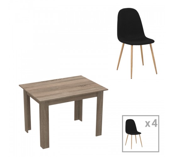 Τραπεζαρία Manka-Bella σετ 5τεμ σε sonoma truffle απόχρωση 110x80x70εκ Υλικό: FABRIC - METAL - MDF 200-001228 Τραπεζαρία Manka-Bella σετ 5τεμ σε sonoma truffle απόχρωση 110x80x70εκ Υλικό: FABRIC - METAL - MDF 200-001228