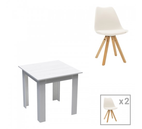 Τραπεζαρία Manka Ι-Caron σετ 3τεμ σε λευκή απόχρωση 80x80x77εκ Υλικό: PU - PP - PARTICLEBOARD 200-001235 Τραπεζαρία Manka Ι-Caron σετ 3τεμ σε λευκή απόχρωση 80x80x77εκ Υλικό: PU - PP - PARTICLEBOARD 200-001235