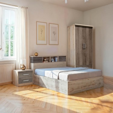 Φοιτητικό πακέτο επίπλων κρεβατοκάμαρας Cloud σετ 3τεμ Υλικό: METAL - PP - MDF - MESH FABRIC 200-001318