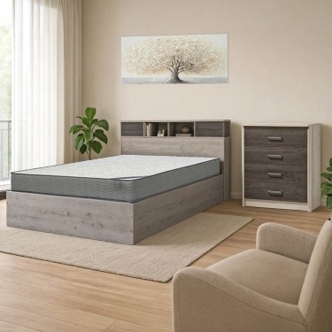 Φοιτητικό πακέτο επίπλων κρεβατοκάμαρας Dwell σετ 3τεμ Υλικό: MDF. Μοριοσανίδα 200-001357