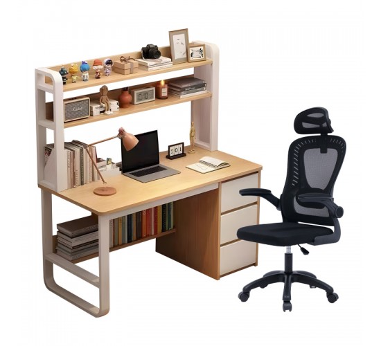 Φοιτητικό πακέτο επίπλων γραφείου Level σετ 2τεμ Υλικό: MELAMINE CHIPBOARD-Mesh- ALU 200-001362