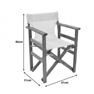 Καρέκλα-πολυθρόνα σκηνοθέτη Retto μασίφ ξύλο οξιάς καρυδί-πανί εκρού Υλικό: Solid wood beech 200-001380
