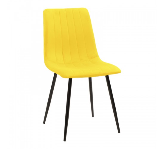 Τραπεζαρία Balou-Noor σετ 5τεμ MDF μαύρο-κίτρινο Φ120x73εκ Υλικό: MDF - METAL - VELVET 200-001423