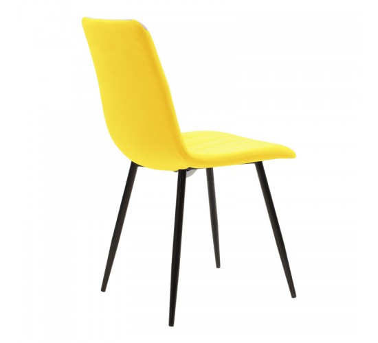 Τραπεζαρία Balou-Noor σετ 5τεμ MDF μαύρο-κίτρινο Φ120x73εκ Υλικό: MDF - METAL - VELVET 200-001423