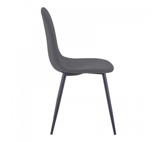 Τραπεζαρία Bella-Balou σετ 5τεμ MDF μαύρο-βελούδο ανθρακί Φ120x73εκ Υλικό: MDF - METAL - VELVET 200-001433