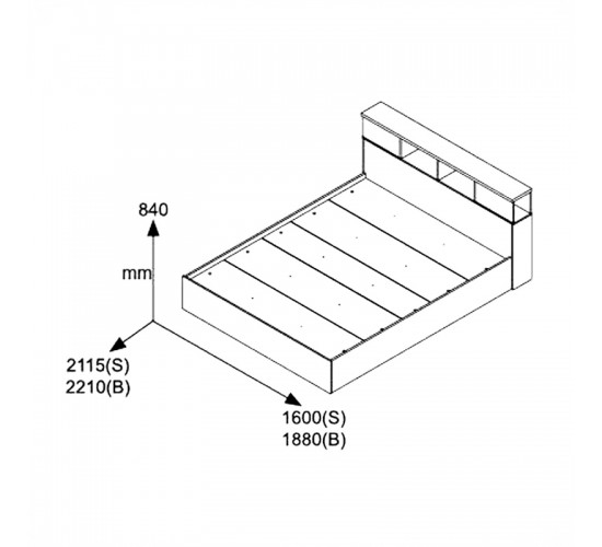 Σετ Κρεβατοκάμαρας Olympus Castillo Toro με Κρεβάτι 160x200εκ Σετ 3τεμ Υλικό: Μοριοσανίδα με επένδυση 3D Paper Wood 200-001441