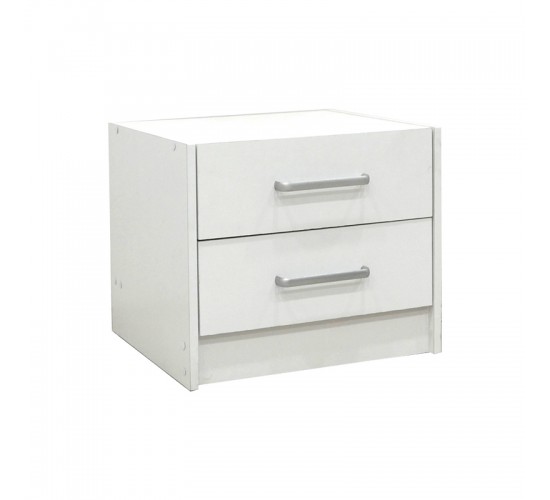 Σετ Κρεβατοκάμαρας Olympus White με Κρεβάτι 140x200εκ Σετ 3τεμ Υλικό: MDF. Μοριοσανίδα με επένδυση μελαμίνης 200-001443