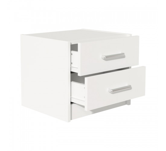 Σετ Κρεβατοκάμαρας Olympus White με Κρεβάτι 140x200εκ Σετ 3τεμ Υλικό: MDF. Μοριοσανίδα με επένδυση μελαμίνης 200-001443