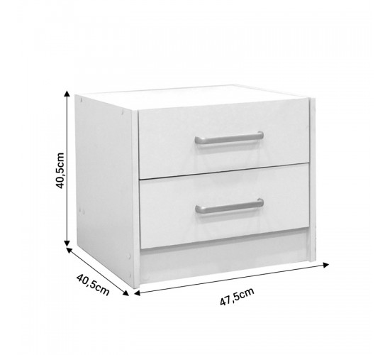 Σετ Κρεβατοκάμαρας Olympus White με Κρεβάτι 140x200εκ Σετ 3τεμ Υλικό: MDF. Μοριοσανίδα με επένδυση μελαμίνης 200-001443