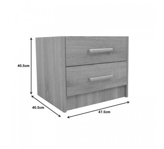 Σετ Κρεβατοκάμαρας Olympus Sonoma με Κρεβάτι 120x200εκ Σετ 3τεμ Υλικό: MDF. Μοριοσανίδα με επένδυση 3D Paper Wood 200-001446