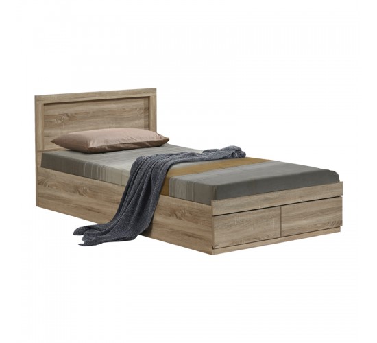 Σετ Κρεβατοκάμαρας Olympus Sonoma με Κρεβάτι 120x200εκ Σετ 4τεμ Υλικό: MDF. Μοριοσανίδα με επένδυση 3D Paper Wood 200-001447