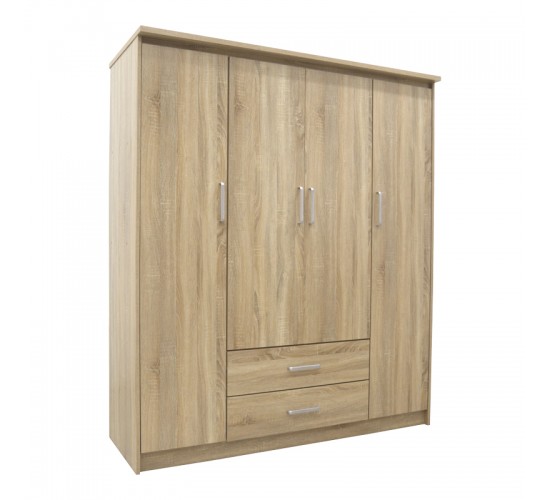 Σετ Κρεβατοκάμαρας Olympus Sonoma με Κρεβάτι 120x200εκ Σετ 4τεμ Υλικό: MDF. Μοριοσανίδα με επένδυση 3D Paper Wood 200-001447