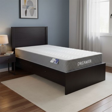 Κρεβάτι με στρώμα Athos-Dreamer wenge 90x190εκ Υλικό: 15mm Particle Board - POCKET SPRING MATTRESS 200-001457