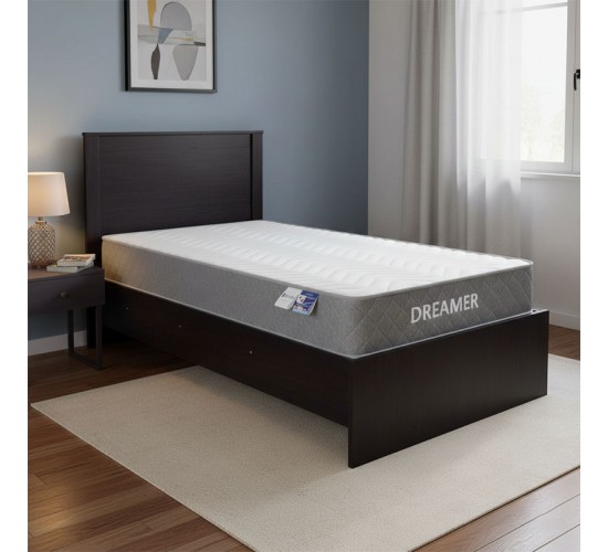 Κρεβάτι με στρώμα Athos-Dreamer wenge 90x190εκ Υλικό: 15mm Particle Board - POCKET SPRING MATTRESS 200-001457