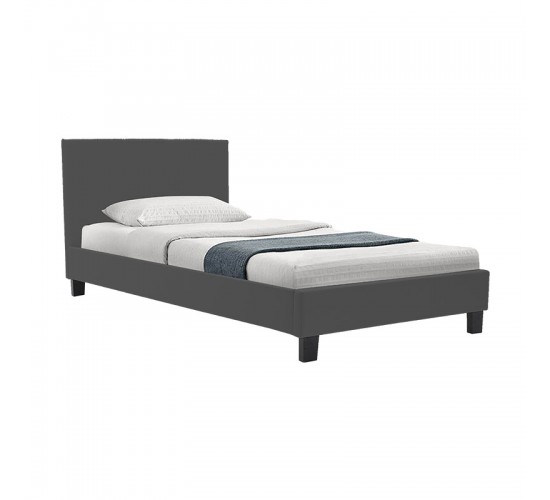 Κρεβάτι με στρώμα Nevil-Dreamer ύφασμα ανθρακί-μαύρο πόδι 90x190εκ Υλικό: POLYESTER FABRIC - PLYWOOD - POCKET SPRING MATTRESS 200-001464