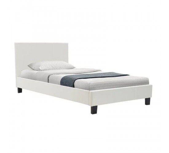 Κρεβάτι με στρώμα Nevil-Dreamer pu λευκό 100x200εκ Υλικό: PU - PLYWOOD - HARDWOOD - POCKET SPRING MATTRESS 200-001467