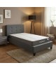 Κρεβάτι με στρώμα Mago-Dreamer ύφασμα ανθρακί 100x200εκ Υλικό: POLYESTER - PLYWOOD - HARDWOOD - POCKET SPRING MATTRESS 200-001469
