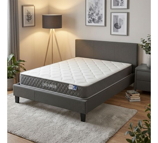 Κρεβάτι με στρώμα Nevil-Dreamer ύφασμα ανθρακί 150x200εκ Υλικό: FABRIC- PLYWOOD - POCKET SPRING MATTRESS  - FOAM 200-001480