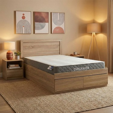Κρεβάτι με στρώμα Olympus-Dreamer sonoma 120x200εκ Υλικό: MDF.  POCKET SPRING MATTRESS  - FOAM 200-001507