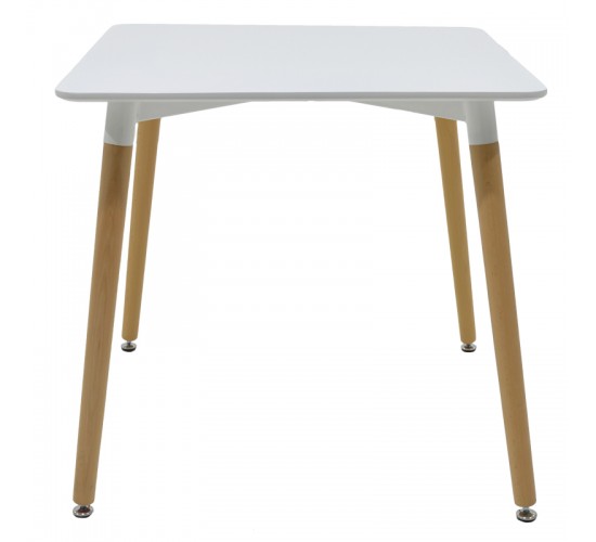 Τραπεζαρία με Καρέκλες Gaston λευκό και Τραπέζι Natali λευκό 120x80x76εκ Σετ 5τεμ Υλικό: MDF - BEECH WOOD - METAL - PPP 2800g/m³   - PU - WOODEN LEG 200-001523