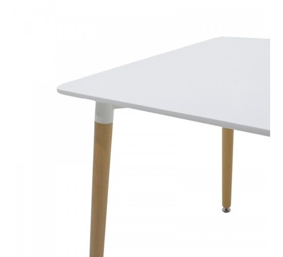 Τραπεζαρία με Καρέκλες Gaston λευκό και Τραπέζι Natali λευκό 120x80x76εκ Σετ 5τεμ Υλικό: MDF - BEECH WOOD - METAL - PPP 2800g/m³   - PU - WOODEN LEG 200-001523