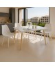 Τραπεζαρία με Καρέκλες Gaston λευκό και Τραπέζι Natali λευκό 120x80x76εκ Σετ 5τεμ Υλικό: MDF - BEECH WOOD - METAL - PPP 2800g/m³   - PU - WOODEN LEG 200-001523