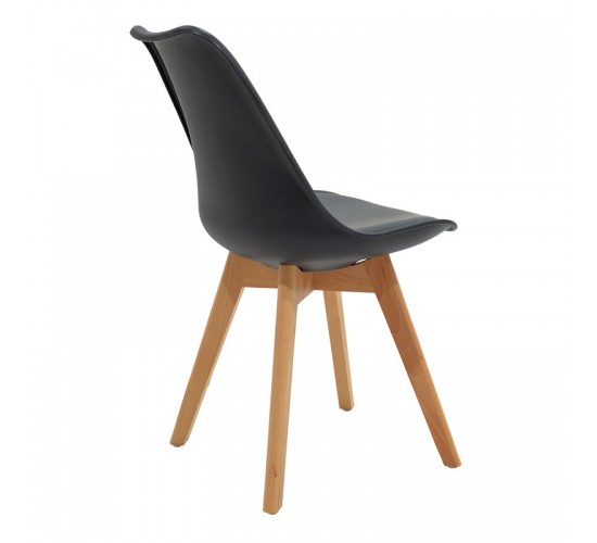 Τραπεζαρία με Καρέκλες Gaston μαύρο και Τραπέζι Prestone oak 70x70x75εκ Σετ 3τεμ Υλικό: MELAMINE CHIPBOARD-METAL-PP 200-001526