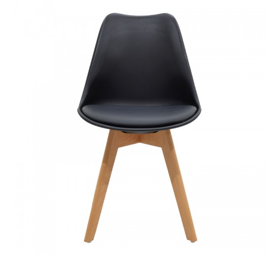 Τραπεζαρία με Καρέκλες Gaston μαύρο και Τραπέζι Prestone oak 70x70x75εκ Σετ 3τεμ Υλικό: MELAMINE CHIPBOARD-METAL-PP 200-001526