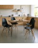 Τραπεζαρία με Καρέκλες Julita μαύρο και Τραπέζι Polkan oak 120x60x73εκ Σετ 5τεμ Υλικό: MELAMINE CHIPBOARD-METAL-PP 200-001527