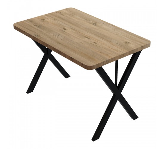 Τραπεζαρία με Καρέκλες Julita μαύρο και Τραπέζι Zeryin oak 110x70x75εκ Σετ 5τεμ Υλικό: MELAMINE CHIPBOARD-METAL-PP 200-001528