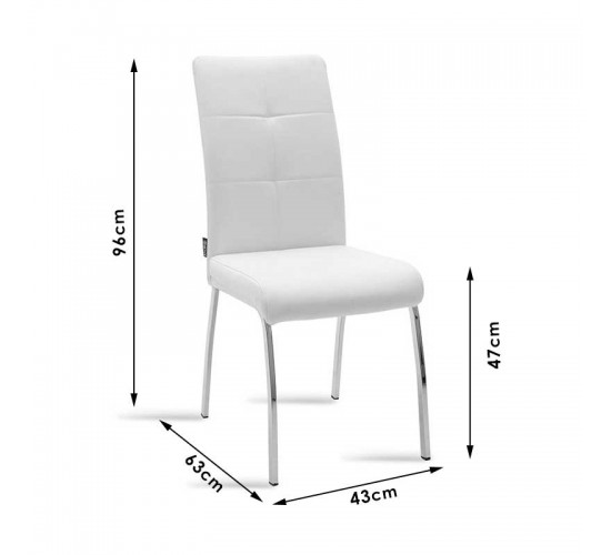 Τραπεζαρία με Καρέκλες Ariadne Λευκό και Τραπέζι Titta γυαλί 120x70x75εκ Σετ 5τεμ Υλικό: FABRIC-  GLASS - METAL 200-001568