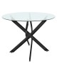 Τραπεζαρία με Καρέκλες Ariadne Μαύρο και Τραπέζι Antoro γυαλί Φ100x75εκ Σετ 5τεμ Υλικό: FABRIC-  GLASS - METAL 200-001569