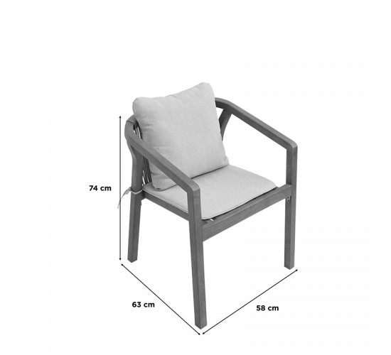 Τραπεζαρία Malibu μασίφ ξύλο ακακίας 160x90x75εκ Σετ 5τεμ Υλικό: SOLID ACACIA WOOD 200-001595