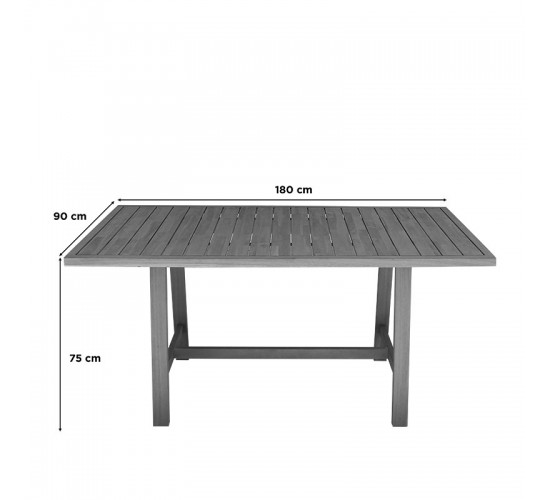 Τραπεζαρία Malibu μασίφ ξύλο ακακίας 180x90x75εκ Σετ 7τεμ Υλικό: SOLID ACACIA WOOD 200-001596