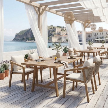 Τραπεζαρία Malibu Σετ 5τεμ μασίφ ξύλο ακακίας 160x90x75εκ Υλικό: SOLID ACACIA WOOD 200-001621