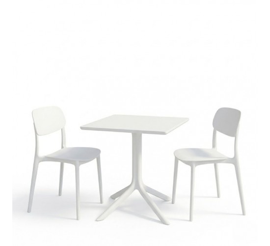 Τραπεζαρία Groovy Berdian σετ 3τεμ λευκό PP 60x60x76εκ Υλικό: PP 200-001634