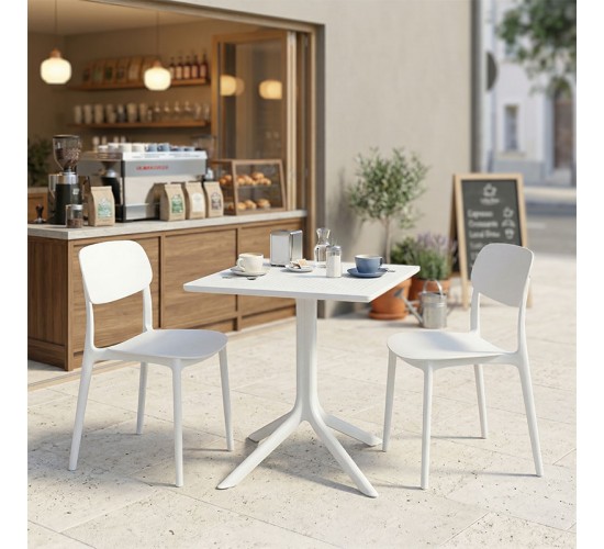 Τραπεζαρία Groovy Berdian σετ 3τεμ λευκό PP 60x60x76εκ Υλικό: PP 200-001634