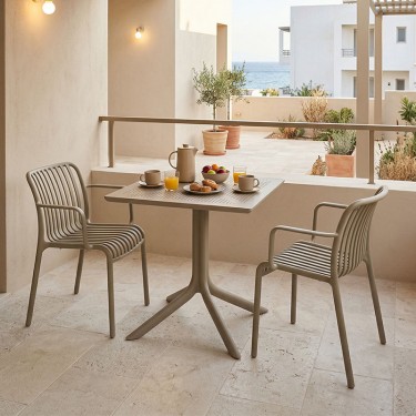 Τραπεζαρία Groovy Zoi σετ 3τεμ cappuccino PP 60x60x76εκ Υλικό: PP 200-001642