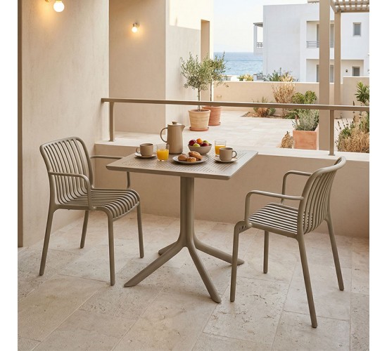 Τραπεζαρία Groovy Zoi σετ 3τεμ cappuccino PP 60x60x76εκ Υλικό: PP 200-001642