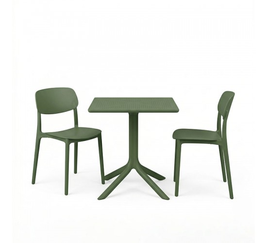 Τραπεζαρία Groovy Berdian σετ 3τεμ σκούρο πράσινο PP 60x60x76εκ Υλικό: PP 200-001645