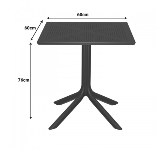 Τραπεζαρία Groovy Berdian σετ 3τεμ σκούρο πράσινο PP 60x60x76εκ Υλικό: PP 200-001645